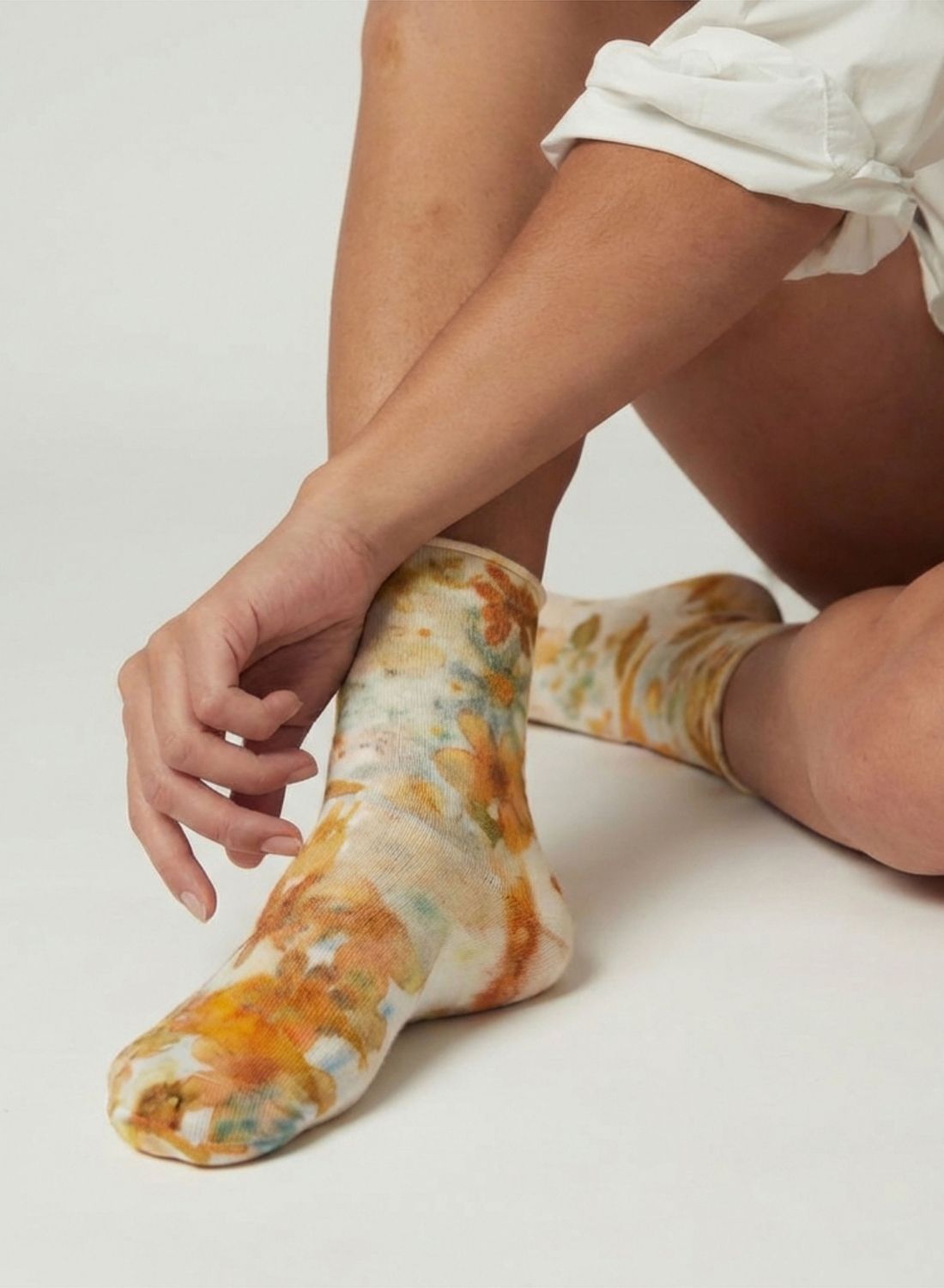Calcetines con estampado de ecoprint